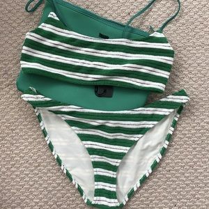 Triangl Bikini- Green and White Striped